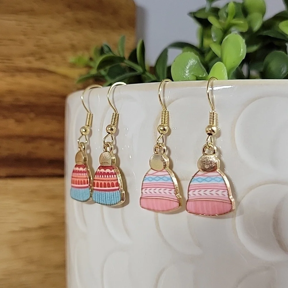 Winter Hat Earrings, Choice of Color